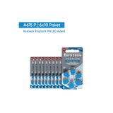BİYOTRON A675p Premium Koklear Implant Pili 6x10 Paket (60 ADET Düğme Pil)