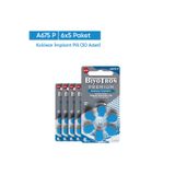 BİYOTRON A675p Premium Koklear Implant Pili 6x5 Paket (30 ADET Düğme Pil)