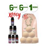 Biz Class %100 Merinos Yünü 6 Top ve 6 Koku XL Çamaşır Yün Keçe Kurutma Topu Koku Seti Kurutma Makinesi İçin