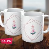 Biz Dijital I Harf Pink Rose Baskılı Hediyelik Kahve Kupa Bardak