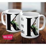 Biz Dijital K Harf Baskılı Hediyelik Kahve Kupa Bardak