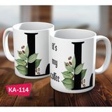 Biz Dijital L Harf Baskılı Hediyelik Kahve Kupa Bardak