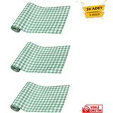 Bizden Eve Tek Kullanımlık Sıvı Geçirmez Masa ve Aktivite Örtüsü 100X120 3 Rulo Yeşil Kareli ( Rulo İçi: 10 Adet )