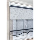 Bizden Perde Çift Mekanizmalı Çizgili Antrasit Tül ve Stor Güneşlik Perdeler - 250 x 200 cm - Antrasit Gri