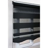 Bizden Perde Etekli Siyah Pileli Zebra Kaliteli Güneşlik Stor Perde - 130 x 200 cm