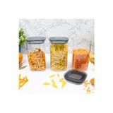 bizdeneve 3 'lü 1.1 Lt. Kare Erzak Kabı , Saklama Kabı Seti