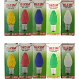 Bizim 10W Beş Farklı Renk (Kırmızı, Sarı, Mavi, Yeşil, Günışığı) E14 Duylu Dim Edilebilir Mum Ampul (Toplam 10 adet) - Beyaz - Sarı - Günışığı