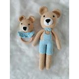 Bizim Ayıcık Uyku Arkadaşı ve Çıngırak Amigurumi Organik Oyuncak