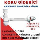 Bizim Nalbur Mutfak ve Banyo Için Koku Engelleyici Çekvalfli Sifon - Haşere ve Kötü Koku Durdurucu - Krom - 65mm x 80 cm