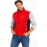 Bizim Terzi Dsnm Kırmızıya Siyah Polar Yelek 3 Cepli Tam Fermuarlı Slim Fit Anti Pilling Tüylenme Yapmaz Hava Geçirmez Soft Shell Polar Yelek - XL