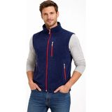Bizim Terzi Dsnm Lacivert Kırmızı Fermuarlı Polar Yelek 3 Cepli Slim Fit Anti Pilling Tüylenme Yapmaz Hava Geçirmez Soft Shell Polar Yelek - XS