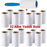 Bizimevde Bella House 1 ADET SAP HEDİYELİ 32 Adet 50 Yapraklı Tüy Toplama Alma Rulosu Kedi Köpek Kıl Yün Toplama Bandı