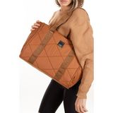 Bizoon 7000 Kapitone Desenli Shopper El Kol ve Omuz Çantası - Taba
