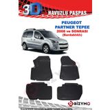 Bizymo Peugeot Partner Tepee 2008 Sonrası Bardaklıklı 3D Paspas Takımı