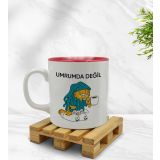 BK 1 Gift Umrumda Değil Tasarımlı İçi Kırmızı Renkli Kupa Bardak