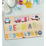 BK 1 Toys Çocuklara Özel Isimli Büyük Boy Ahşap Eğitici Yapboz 50X30 cm Puzzle