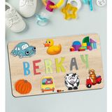 BK 10 Toys Çocuklara Özel Isimli Büyük Boy Ahşap Eğitici Yapboz 50X30 cm Puzzle