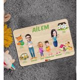 BK 2 Toys Çocuklara Özel Ailem Konseptli 4 Kişilik Ahşap Eğitici Puzzle