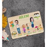 BK 4 Toys Çocuklara Özel Ailem Konseptli 4 Kişilik Ahşap Eğitici Yapboz Puzzle