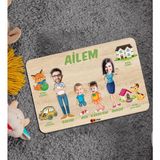 BK 5 Toys Çocuklara Özel Ailem Konseptli 4 Kişilik Ahşap Eğitici Puzzle