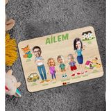 BK 8 Toys Çocuklara Özel Ailem Konseptli 5 Kişilik Ahşap Eğitici Puzzle
