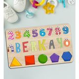 BK 8 Toys Çocuklara Özel İsimli Büyük Boy Ahşap Eğitici Yapboz 50X30 cm Puzzle