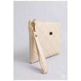 BK Bags & Accessories Orta Boy Krem Portföy Clutch Kadın El Çantası
