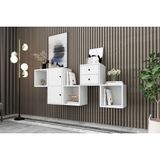 BK Concept Beyaz 170 cm DRS-1004-Ç 2 Kapaklı Çekmeceli Duvara Monte Ayaksız Dresuar