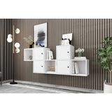 BK Concept Beyaz 170 cm DRS-1009-Ç 4 Kapaklı Raflı Duvara Monte Ayaksız Dresuar