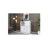 BK Concept Beyaz ŞFN-1005-Ç Raflı Dolaplı Çekmeceli Şifonyer