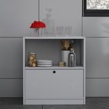 BK Concept ÇA-D-1139-Ç 65,4 cm Çıtasız Kapaklı Raflı Beyaz Çok Amaçlı Dolap