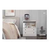 BK Concept Çıtasız KMD-1042-Ç Raflı İki Çekmeceli Beyaz Komidin