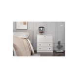 BK Concept Çıtasız KMD-1044-Ç İki Çekmeceli Kapaklı Beyaz Komidin