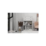 BK Concept Çıtasız ŞFN-1049-Ç İki Çekmeceli Raflı Beyaz Şifonyer