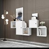 BK Concept DRS-1001-Ç Beyaz 170 cm 2 Kapaklı Raflı Duvara Monte Ayaksız Dresuar