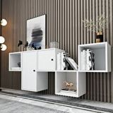 BK Concept KNS-1126-Ç Beyaz 168 cm Raflı Dolaplı Duvar Konsolu