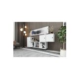 BK Concept KNS-1140-Ç Beyaz 201 cm Raflı Dolaplı Duvar Konsolu