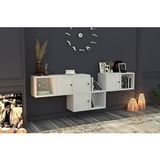 BK Concept KNS-1141-Ç Beyaz 201 cm Raflı Dolaplı Duvar Konsolu