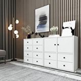 BK Concept ŞFN-1027-Ç Beyaz 130 cm Dolaplı Çekmeceli Şifonyer