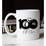 BK Gift 100 Yıl Hediyesi 29 Ekim Temalı 1 Beyaz Kupa