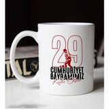 BK Gift 100 Yıl Hediyesi 29 Ekim Temalı 8 Beyaz Kupa