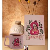Bk Gift 8 Mart Karikatürlü Pudra Pembesi Sert Kapaklı Defter ve Middle Kupa Seti, Arkadaşa Hediye, Yeni Iş Hediyesi, Doğum Günü Hediyesi-2