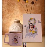 Bk Gift 8 Mart Karikatürlü Pudra Pembesi Sert Kapaklı Defter ve Middle Kupa Seti, Arkadaşa Hediye, Yeni Iş Hediyesi, Doğum Günü Hediyesi-3