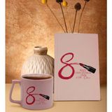 Bk Gift 8 Mart Tasarımlı Pudra Pembesi Sert Kapaklı Defter ve Middle Kupa Seti, Arkadaşa Hediye, Yeni Iş Hediyesi, Doğum Günü Hediyesi-3