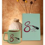 Bk Gift 8 Mart Tasarımlı Yeşil Sert Kapaklı Defter ve Middle Kupa Seti, Arkadaşa Hediye, Yeni Iş Hediyesi, Doğum Günü Hediyesi-3