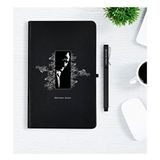 BK Gift Atatürk Temalı Siyah Defter Kalem Hediye Seti - 8 Kişiye Özel Renk: Siyah