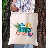 Bk Gift Avşa Temalı Kanvas Bez Plaj Çantası Baskılı Omuz Çantası, Alışveriş Çantası, Arkadaşa Hediye