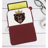 BK Gift Ayı Tasarımlı Taşınabilir Koruyucu Tablet Kılıfı & Organizer Bordo Çanta