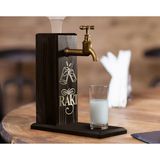 BK Gift Aynalı Altın Kabartma Musluklu Doğal Siyah(Ebony) Ahşap Rakı Standı, Home Bar, İçecek Dispenseri, Ahşap İçecek Çeşmesi-2