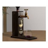 BK Gift Aynalı Altın Kabartma Musluklu Doğal Siyah(Ebony) Ahşap Şarap Standı, Home Bar, İçecek Dispenseri, Ahşap İçecek Çeşmesi-16